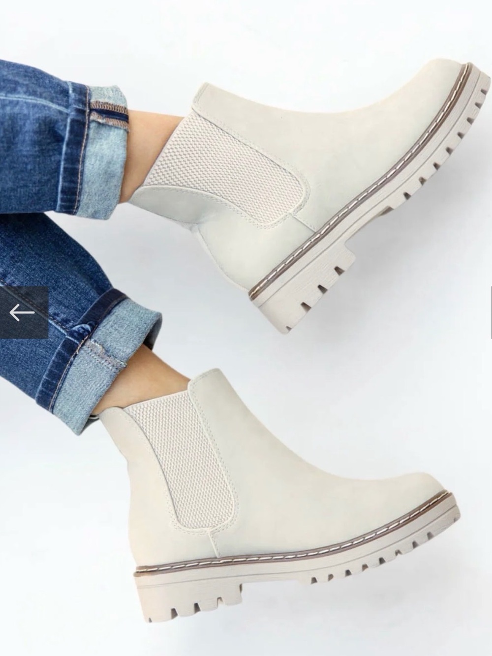 Soda Cream Chelsea Lug Ankle Boots